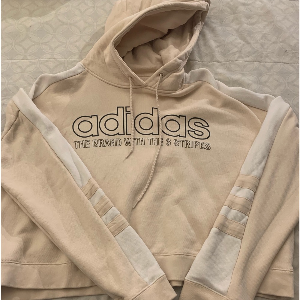 Adidas The Brand With The 3 Stripes Cropped Hoodie ///